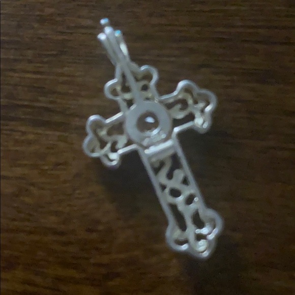 Sterling Silver citrine stone cross - Picture 3 of 4